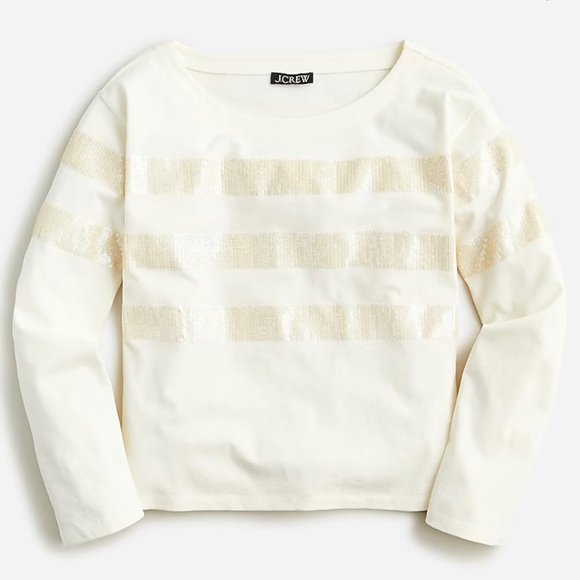 Jcrew sequin sweatshirt top size small new - Picture 2 of 3